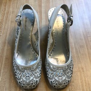 White BCBG Wedges